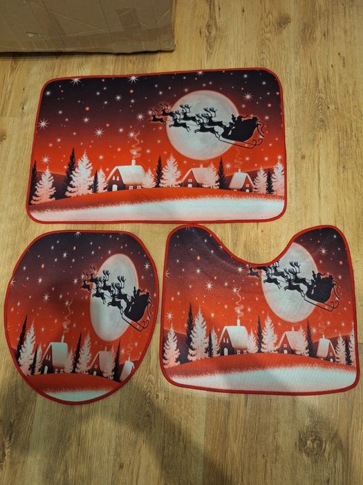 Dywaniki świąteczne łazienkowe