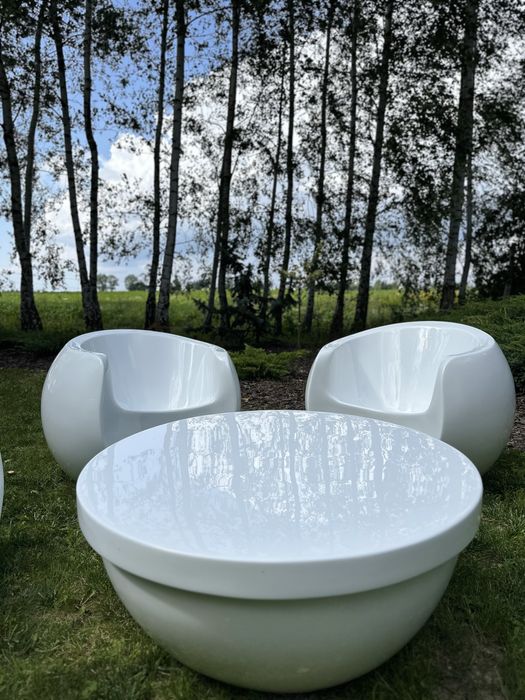 Meble BOWL FineGardens.pl włókno szklane 2 fotele + stolik