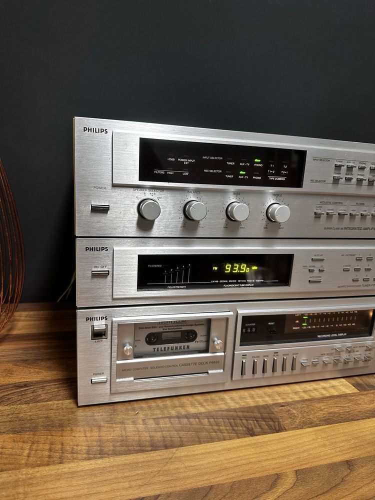 Zestaw Audio Philips - F4516, F2516, F6622 - deck, tuner, wzmacniacz