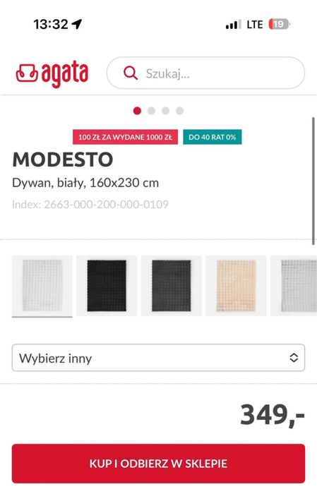 Nowy dywan - Modesto biały 160x230