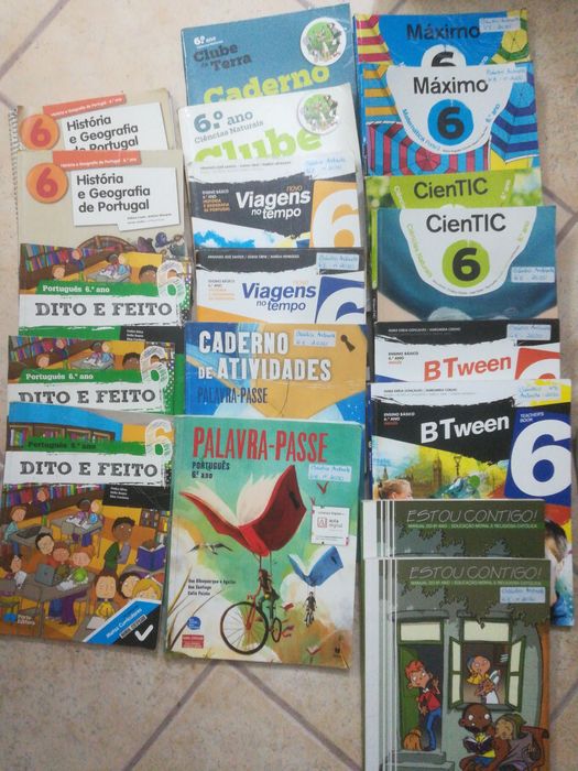 Manuais de 6° apenas o de HGP (15€) e EMRC (5€)
