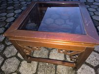 Mesa de apoio madeira/vidro