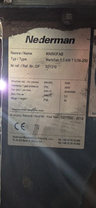 Filtr workowy FS, odciąg wiórów, filtr od odpylania, NEDERMAN S01318