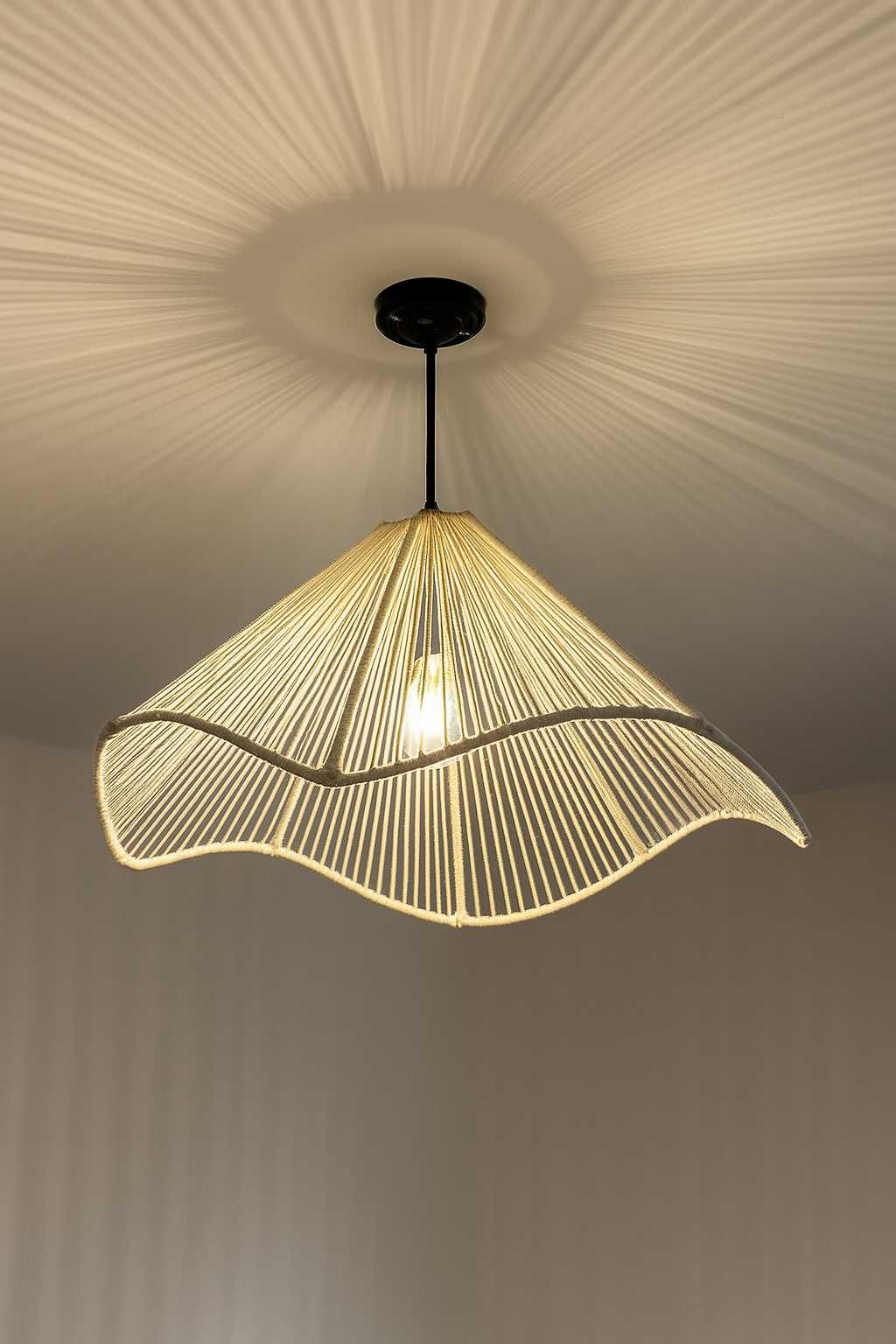 Lampy klosze ze sznurka jutowe boho rustykalne styl platfon led