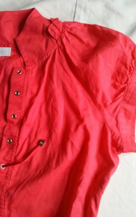 Top/camiseiro da estilista Ana Sousa, tam. 34, vermelho vivo