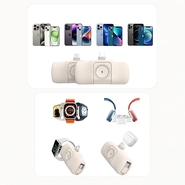 Mini powerbank Wozinsky WF16-YLS 5000mAh 15W Lightning z wbudowanym ka