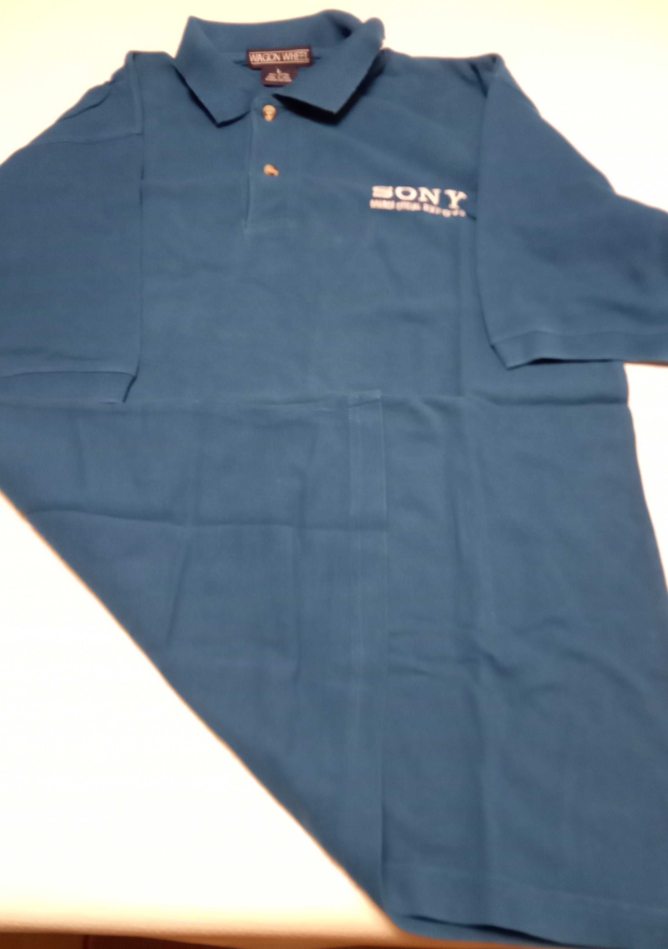 Polo azul "Expo , sony", tam L, por 5€