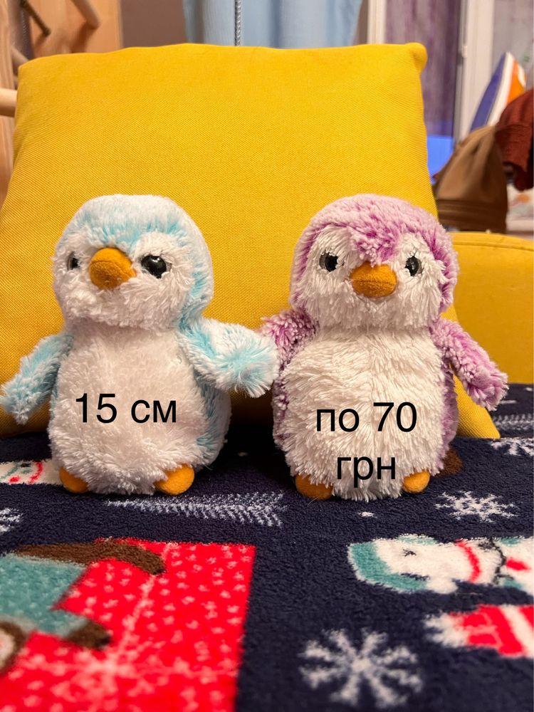 Пингвин, птицы, мягкие игрушки