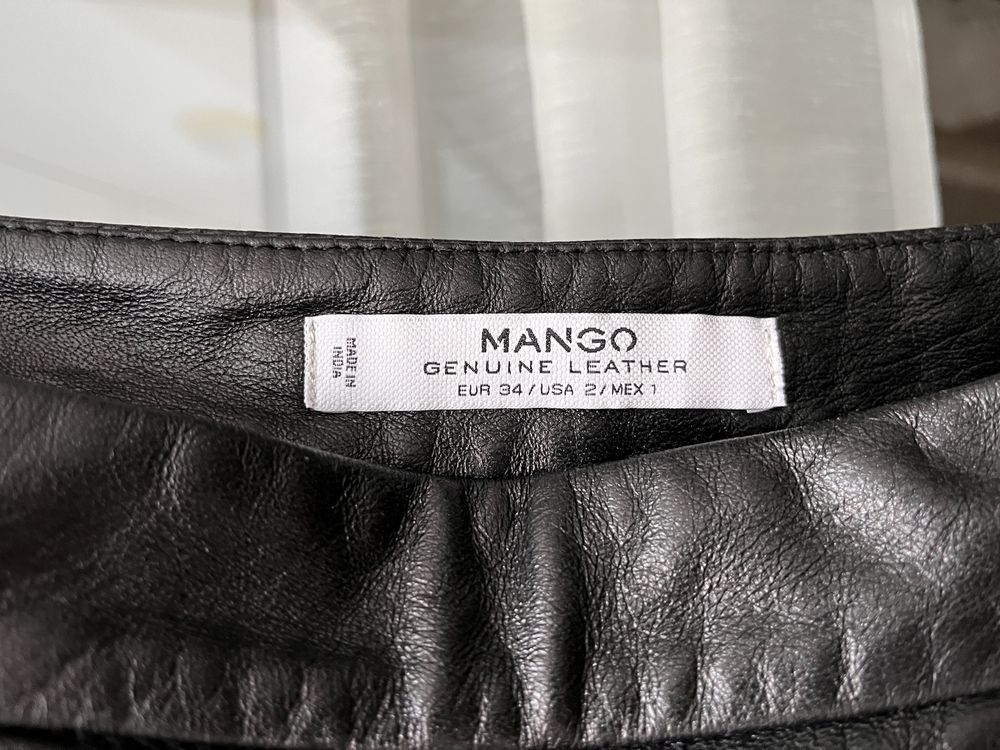 Шкіряні шорти Mango, чорні, розмір 34/XS