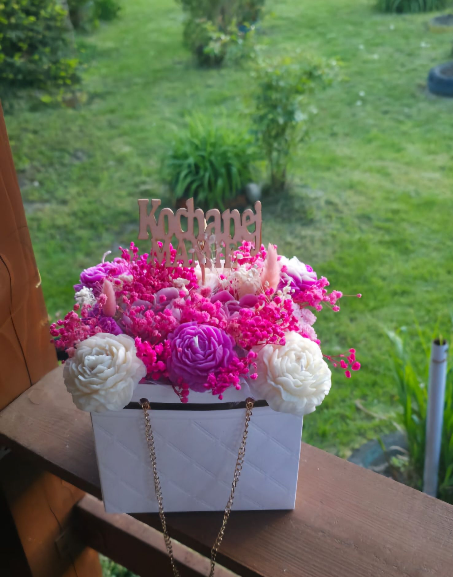 Flower box candle w torebce
