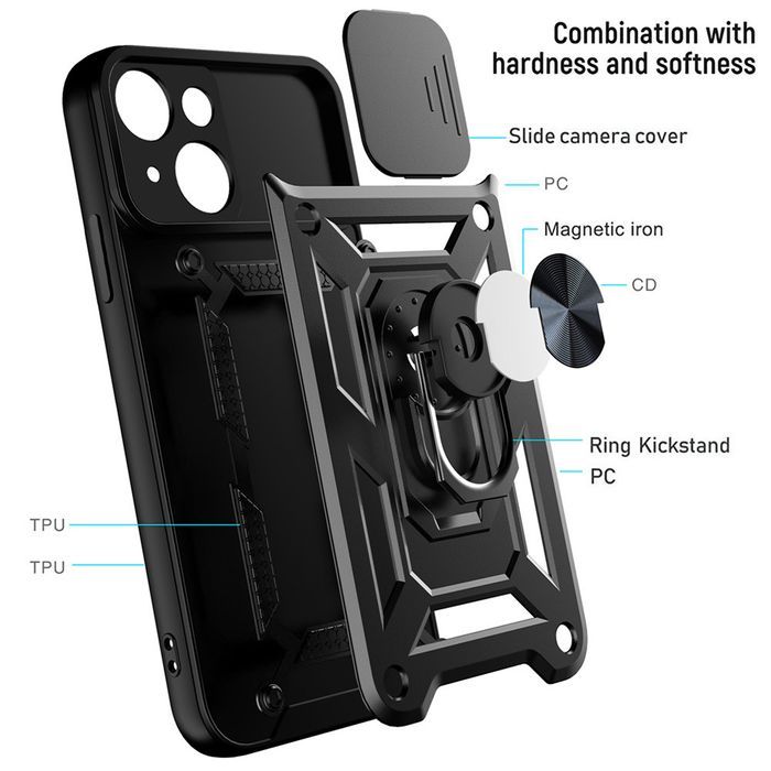 Slide Camera Armor Case Do Iphone 11 Czarny