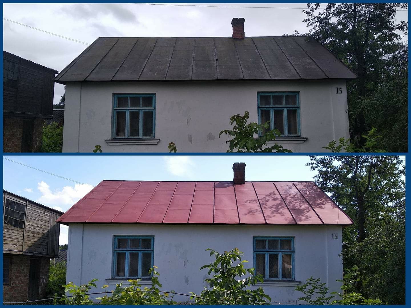 Фарбування шиферних та металевих дахів Покраска даху