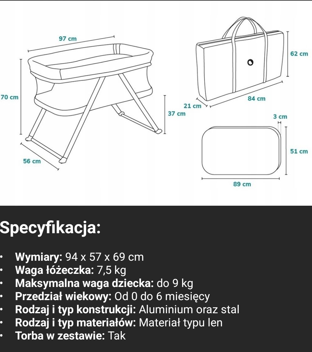 Łóżeczko turystyczne dla niemowlaka