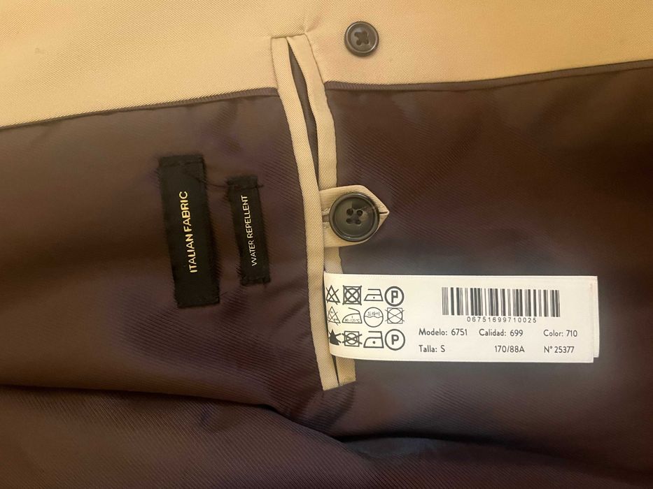 Massimo Dutti beżowy trencz ze 100% bawełny