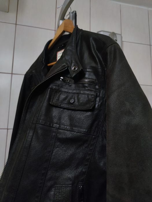 kurtka skórzana męska brązowa Angelo Litroco C&A leather skóra L class