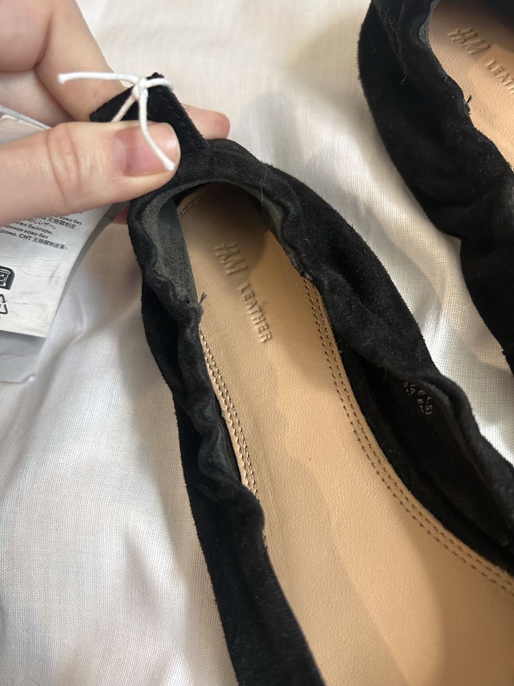 Замшеві балетки, туфлі h&m