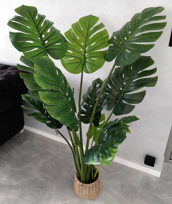 Sztuczna monstera w doniczce wysoka roślina dekoracyjna drzewko 140cm