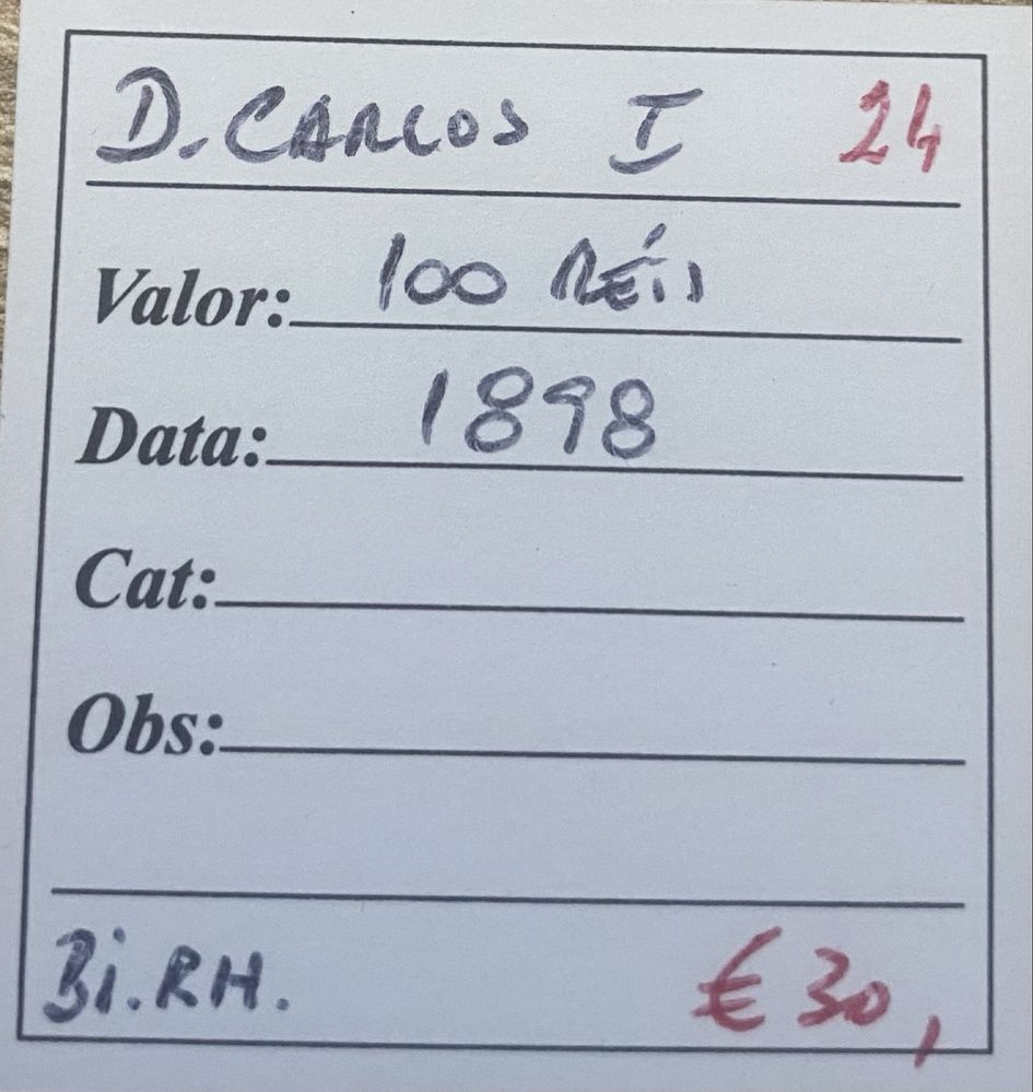Moeda 100 Reis D CARLOS I - 1898