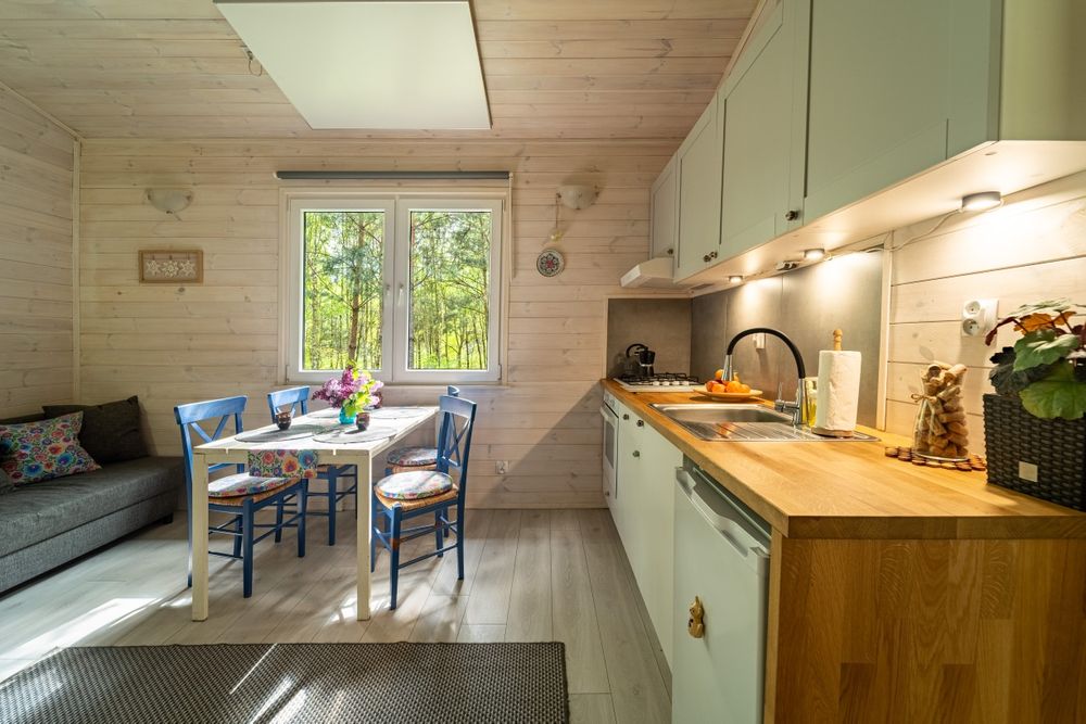 Domek domki sauna kominek nad rzeką Wkra