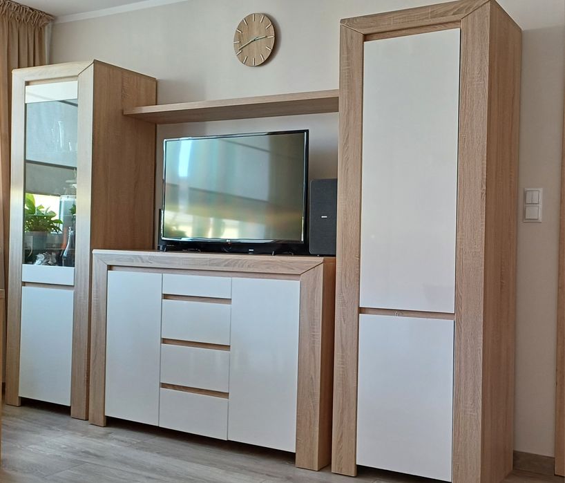 Komplet mebli BRW Dąb Sonoma/Biały połysk
