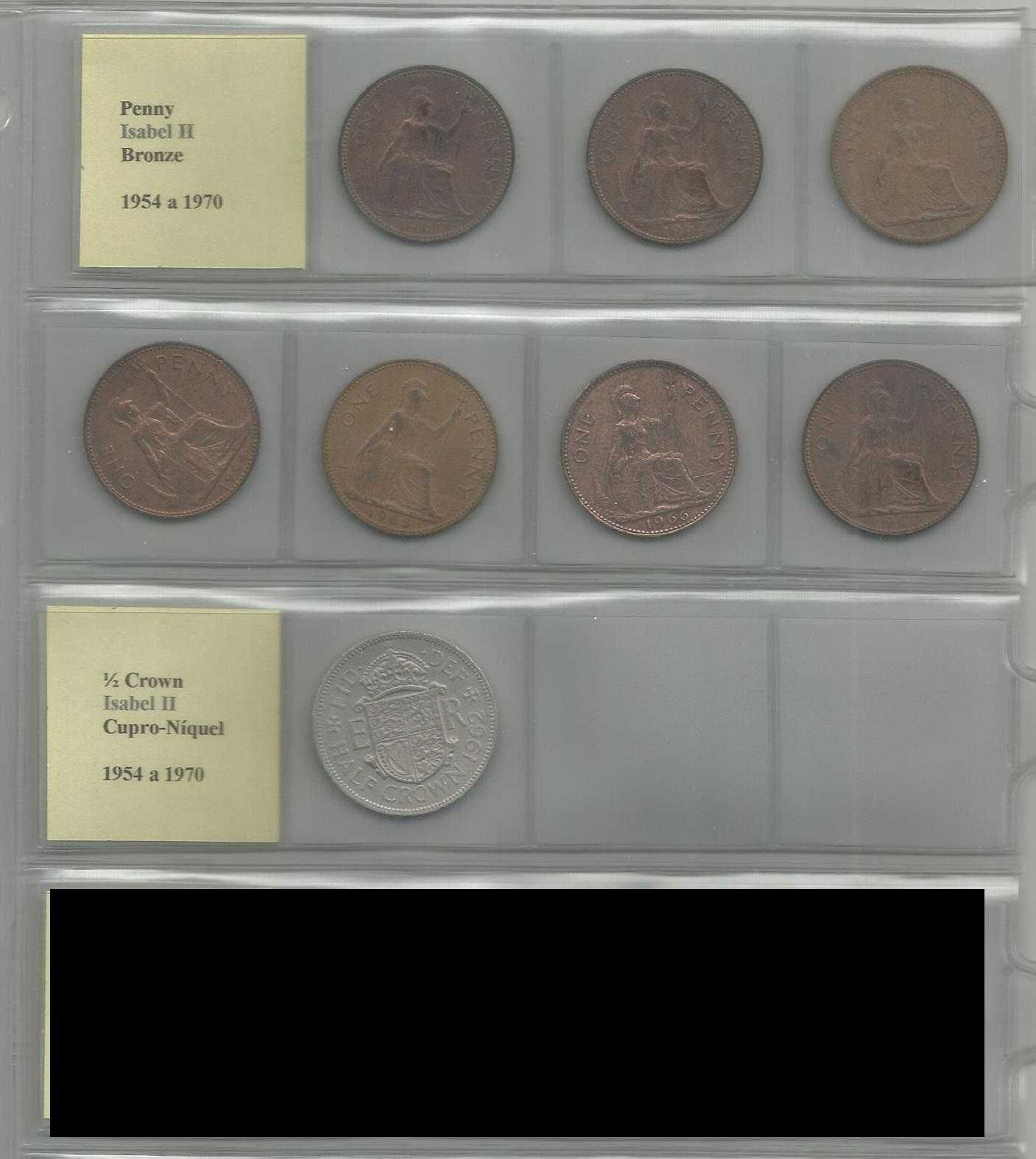 Moedas Gra Bretanha até 1970 (cerca 130 moedas)