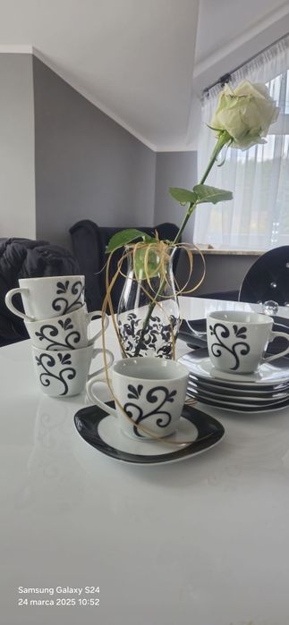 Filiżanki w stylu glamour+wazonik