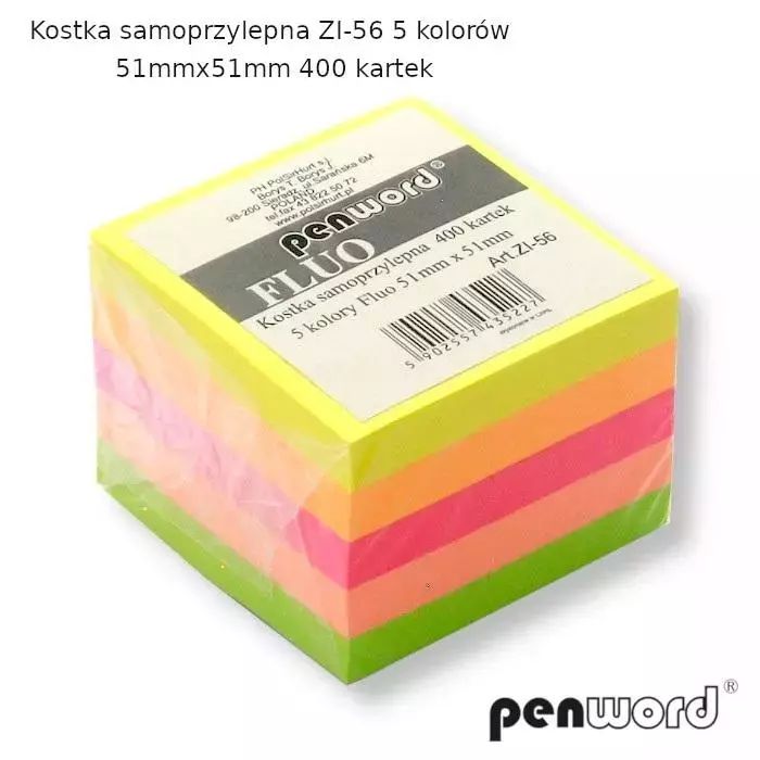 Kostka samoprzylepna fluo 5x5cm. Penword