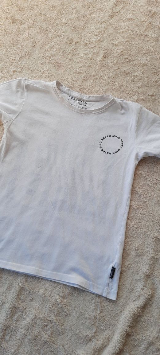 Biały T-shirt Reserved rozmiar 146