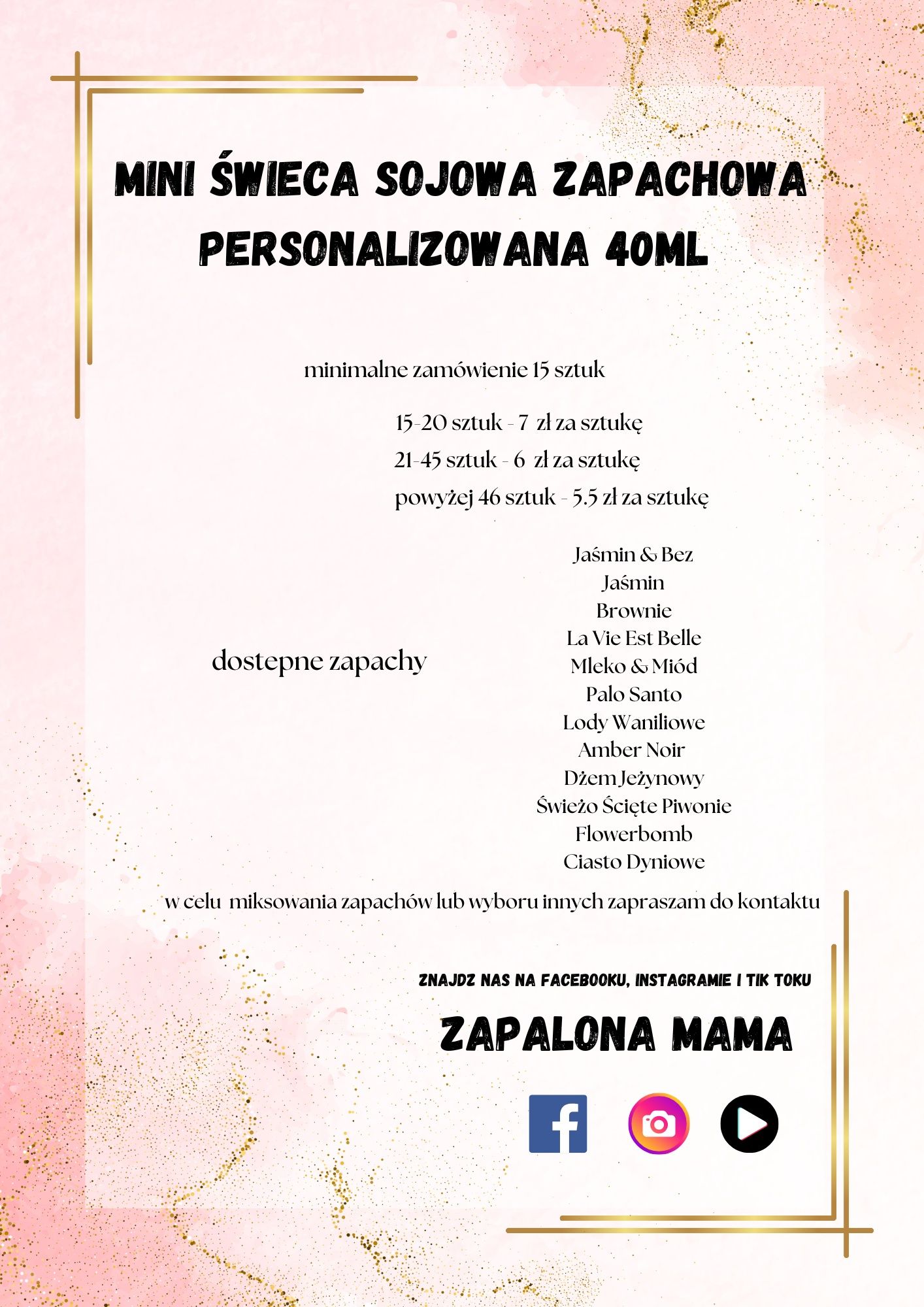 Podziękowania Chrzest, Ślub, Komunia świeca sojową zapachowa