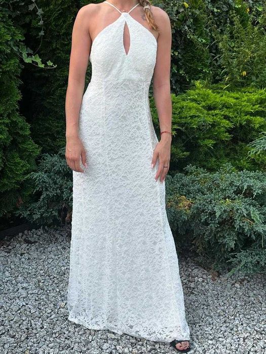 Suknia ślubna syrena koronkowa David’s Bridal, r.38/40 dla wysokich