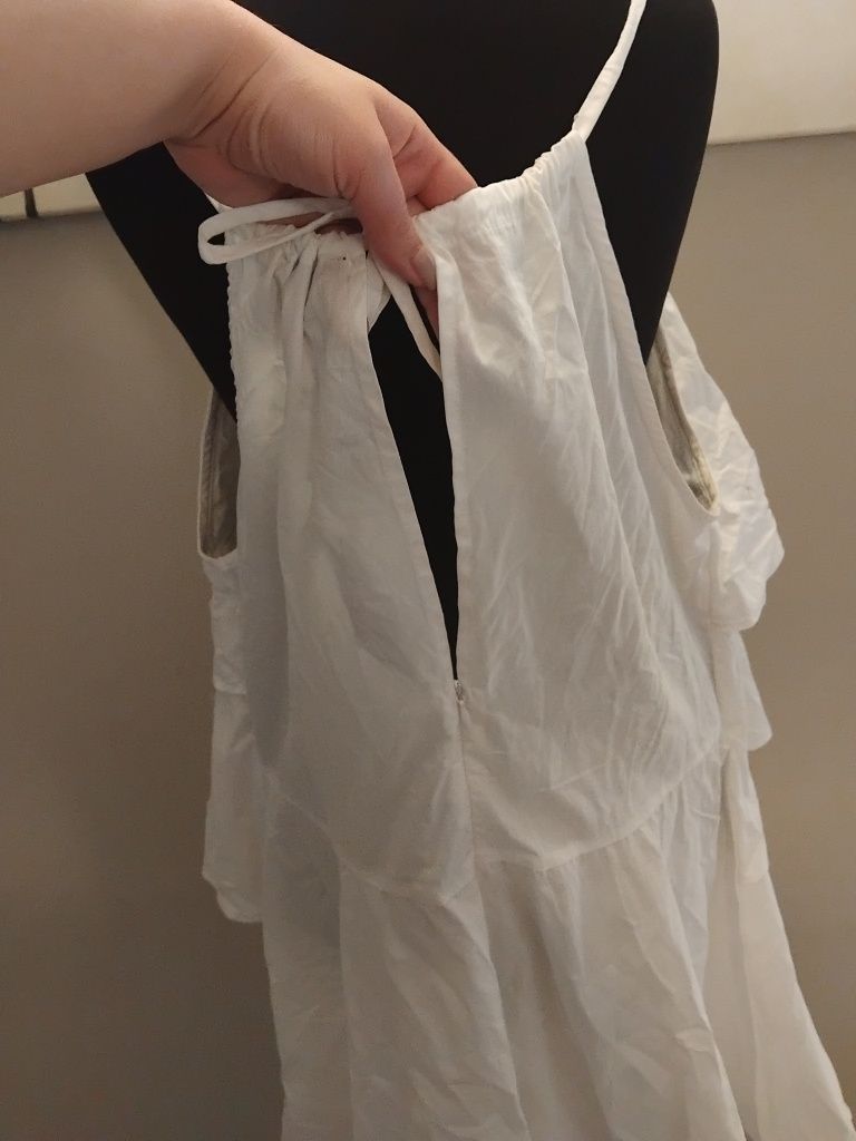 Biały krótki kombinezon falbanki plus size XL XXL 44 42