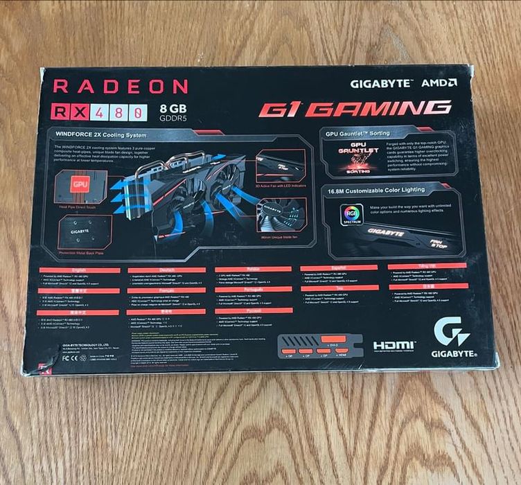 Gigabyte Gaming G1 AMD Radeon RX480 8 gb.