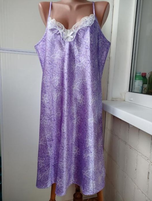 Нічна сорочка, пеньюар,комбінація, штучний шовк, великий розмір