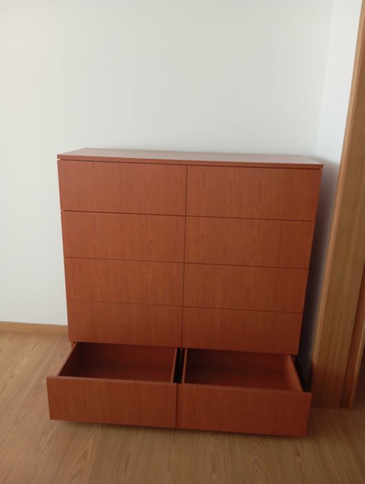 Quarto Completo – 2 Beliches + Secretária + Camiseiro (cor: cerejeira)