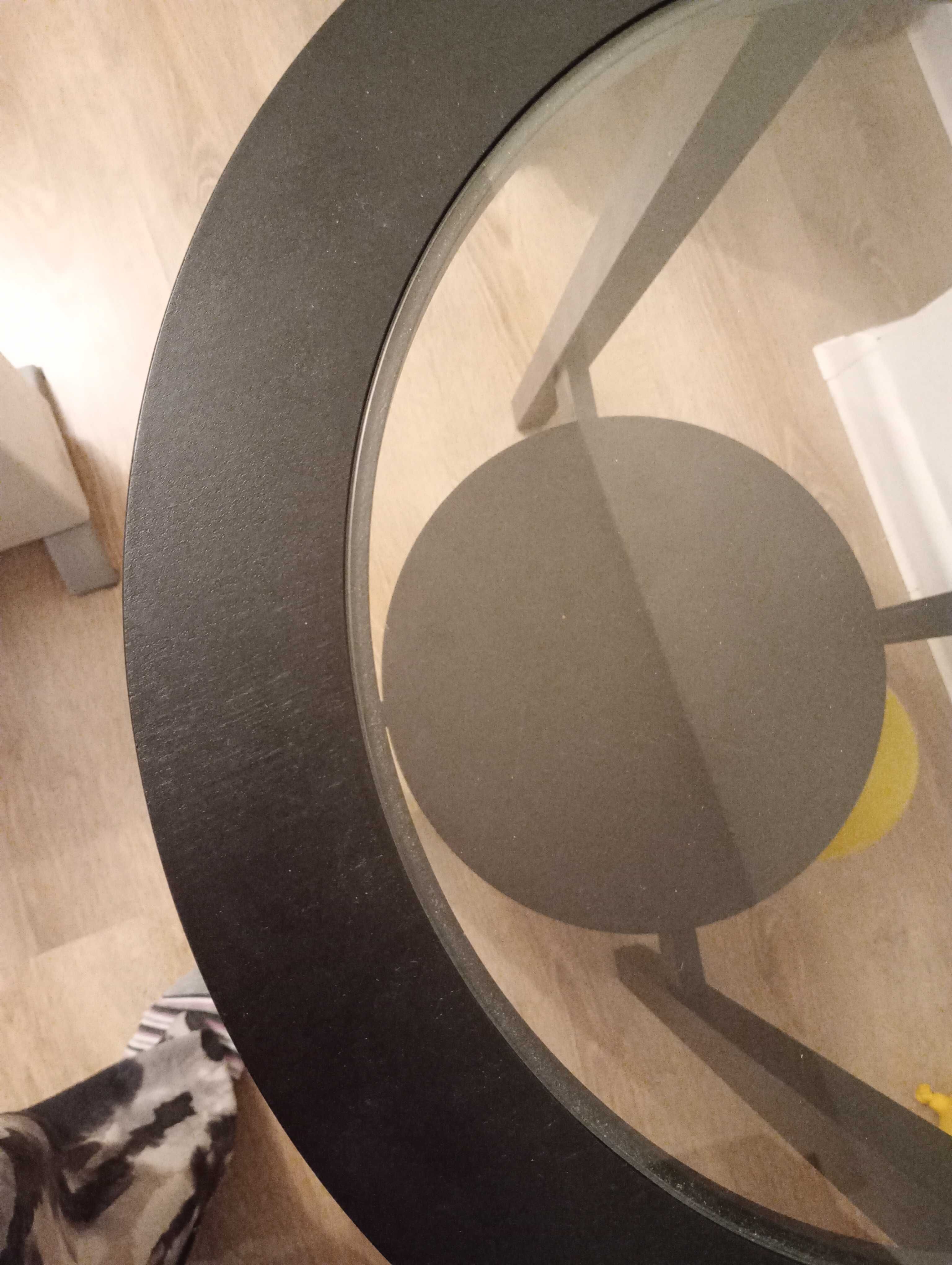IKEA MALMSTA stolik kawowy okrągły, ława czarna