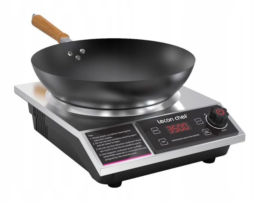 Płyta indukcyjna z wokiem stalowym 30 cm 3500W Timer przenośna mocna