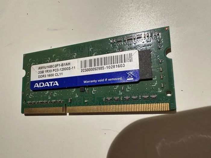 Pamięć RAM do laptopa Adata DDR3 2GB 1600 MHz CL 11