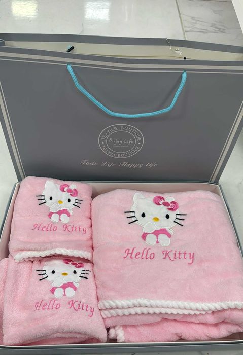 Conjunto de 3 Toalhas - Stitch, Angel e HelloKitty