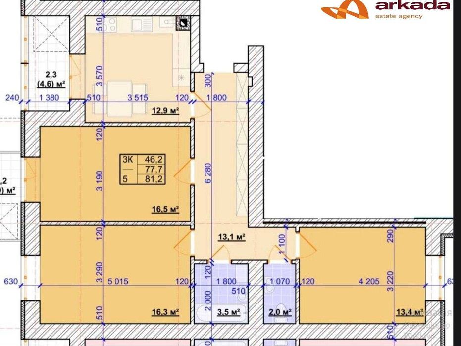 ПРОДАЖ! 3-кім  двохстороння видова квартира на 
озеро ЖК Міленіум (S)