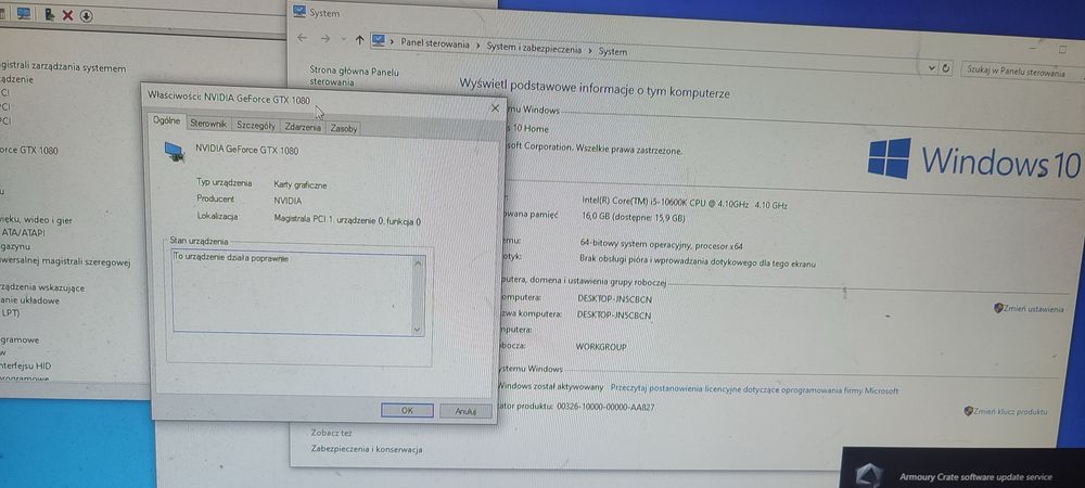 komputer do gier gtx 1080 - 10600k- 16 ddr4 - z590