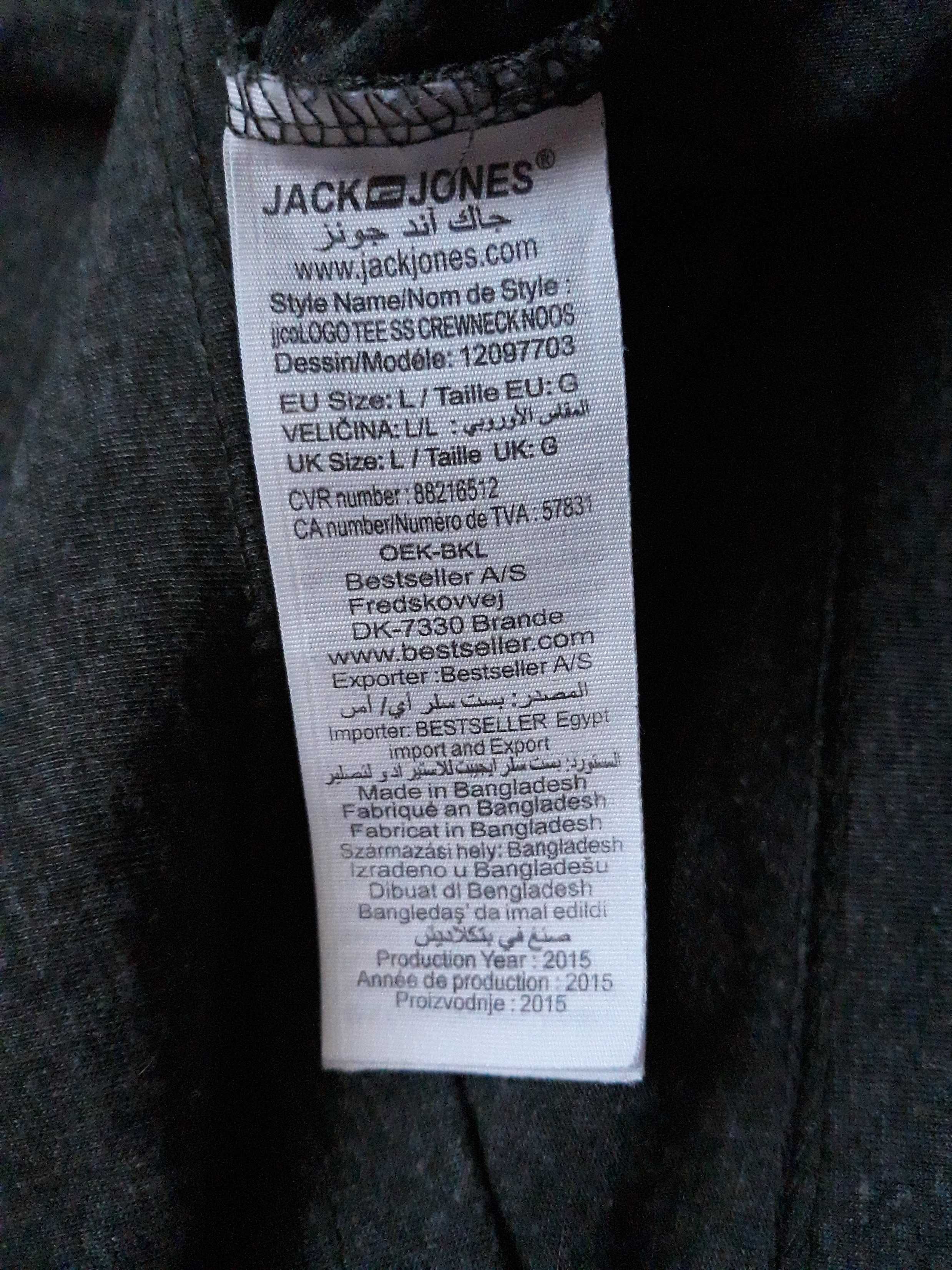 Oryginalny, męski T-shirt marki "Jack & Jones", rozmiar "L", stan bdb