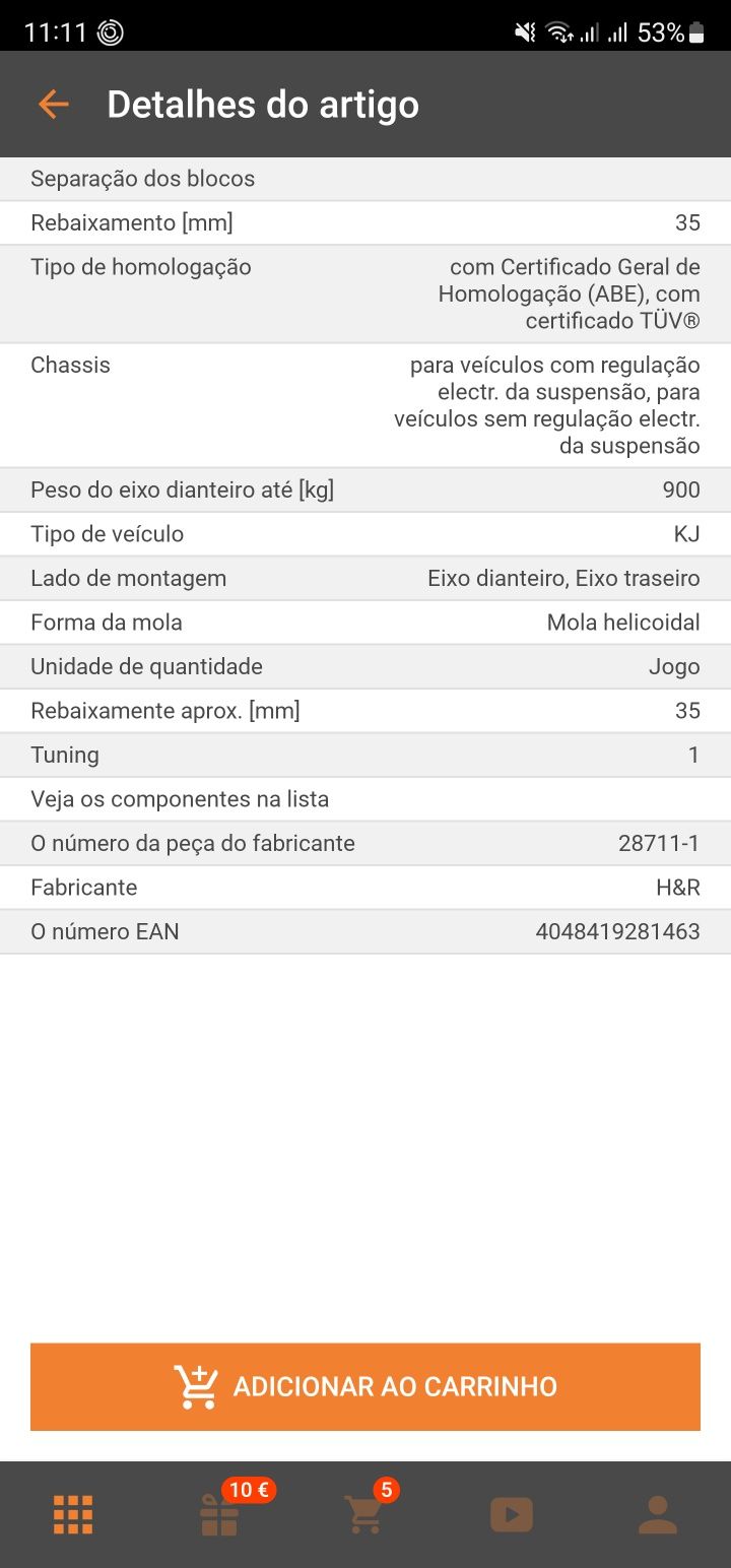 Molas Rebaixamento H&R Ibiza kj 6f