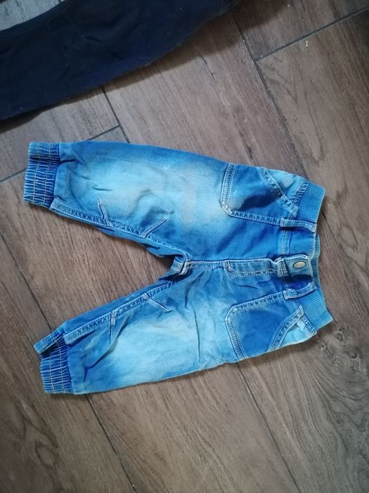 Spodnie 68 wiek 3-6 miesięcy jeans grantowe 4 sztuki paczka 1