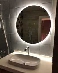 Зеркало с подсветкой, зеркало в ванную, дзеркало, круглое зеркало, Led