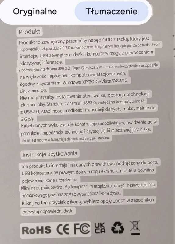 Przenośny napęd DVD Odd Usb