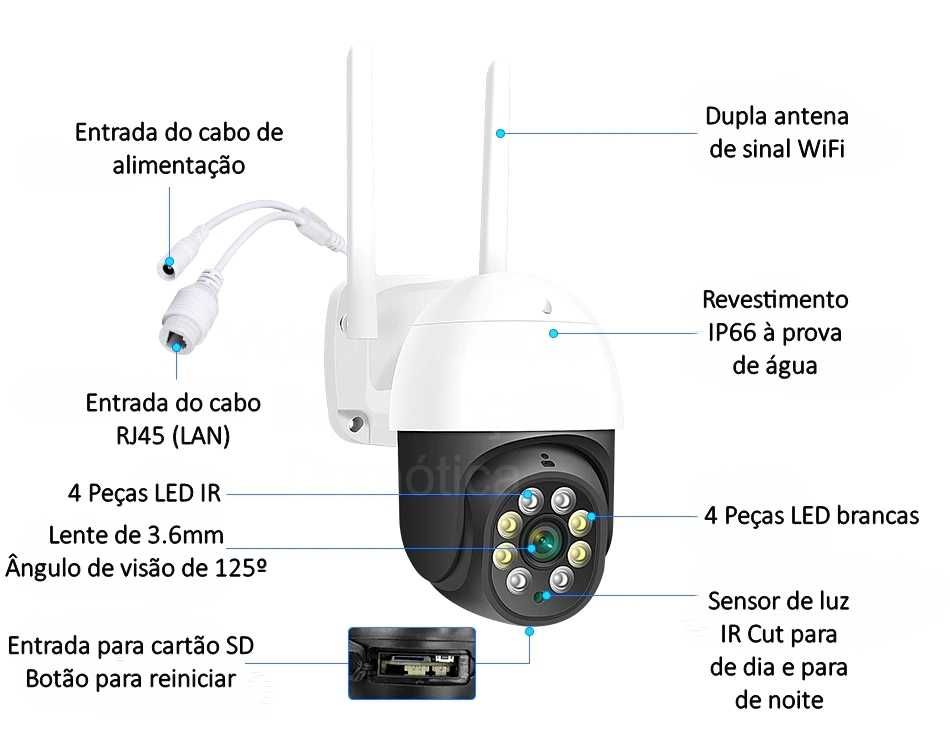 Câmara ‼️ FullHD ‼️ 2MP ‼️ Zoom Digital 5X ‼️ Visão noturna a Cores