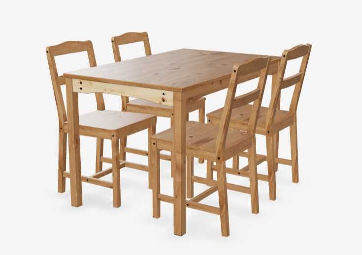 Mesa Madeira 4 lugares e 4 cadeiras