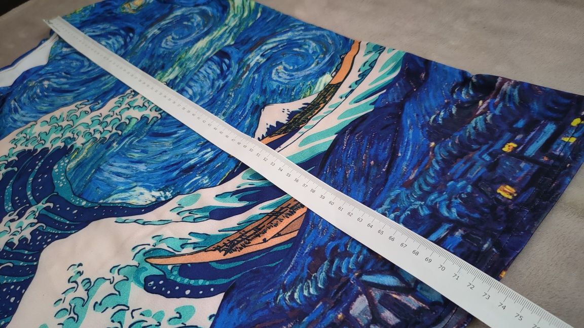 Koszulka t-shirt bluzka unisex L Gwieździsta Noc van Gogh wielka fala