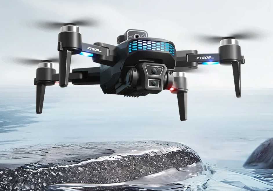 Dron XT505 Kamera WIFI 2000m GPS 3X BATERIA UNIKANIE Przeszkód