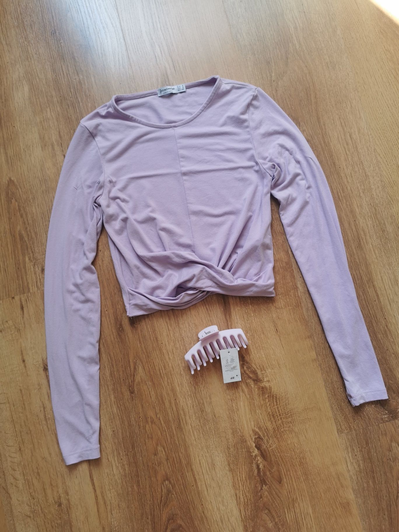 Zestaw bluzka StradiVarius i spinka H&M